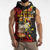 Papua New Guinea Christmas Sleeveless Hoodie Funny Melanesian Santa with Bird-of-paradise Tribal Style LT03 - Polynesian Pride