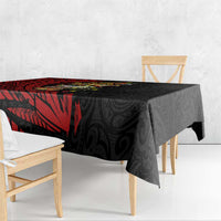 Papua New Guinea Christmas Tablecloth Funny Melanesian Santa with Bird-of-paradise Tribal Style LT03 - Polynesian Pride