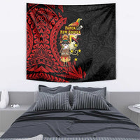 Papua New Guinea Christmas Tapestry Funny Melanesian Santa with Bird-of-paradise Tribal Style LT03 - Polynesian Pride