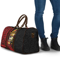 Papua New Guinea Christmas Travel Bag Funny Melanesian Santa with Bird-of-paradise Tribal Style LT03 - Polynesian Pride