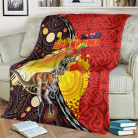 Australia and Papua New Guinea Together Blanket Bird-of-paradise and Kangaroo with Oro Tapa and Aboriginal Art Motifs LT03 - Polynesian Pride