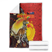 Australia and Papua New Guinea Together Blanket Bird-of-paradise and Kangaroo with Oro Tapa and Aboriginal Art Motifs LT03 - Polynesian Pride