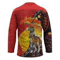 Australia and Papua New Guinea Together Hockey Jersey Bird-of-paradise and Kangaroo with Oro Tapa and Aboriginal Art Motifs LT03 - Polynesian Pride