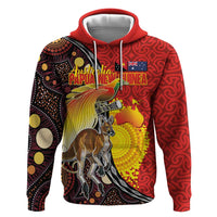 Australia and Papua New Guinea Together Hoodie Bird-of-paradise and Kangaroo with Oro Tapa and Aboriginal Art Motifs LT03 Pullover Hoodie Black - Polynesian Pride