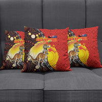 Australia and Papua New Guinea Together Pillow Cover Bird-of-paradise and Kangaroo with Oro Tapa and Aboriginal Art Motifs LT03 - Polynesian Pride