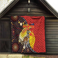 Australia and Papua New Guinea Together Quilt Bird-of-paradise and Kangaroo with Oro Tapa and Aboriginal Art Motifs LT03 - Polynesian Pride