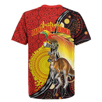 Australia and Papua New Guinea Together Rugby Jersey Bird-of-paradise and Kangaroo with Oro Tapa and Aboriginal Art Motifs LT03 - Polynesian Pride