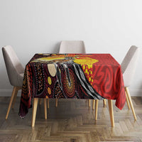 Australia and Papua New Guinea Together Tablecloth Bird-of-paradise and Kangaroo with Oro Tapa and Aboriginal Art Motifs LT03 - Polynesian Pride