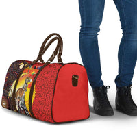 Australia and Papua New Guinea Together Travel Bag Bird-of-paradise and Kangaroo with Oro Tapa and Aboriginal Art Motifs LT03 - Polynesian Pride