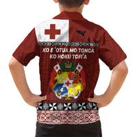 Tongan Culture Kid Hawaiian Shirt Ngatu Art Tattoo and Emblem of Tonga LT03 - Polynesian Pride