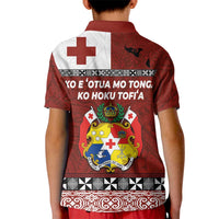 Tongan Culture Kid Polo Shirt Ngatu Art Tattoo and Emblem of Tonga LT03 - Polynesian Pride