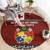 Tongan Culture Round Carpet Ngatu Art Tattoo and Emblem of Tonga LT03 - Polynesian Pride