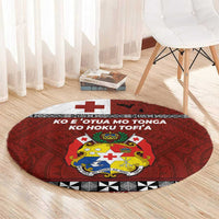 Tongan Culture Round Carpet Ngatu Art Tattoo and Emblem of Tonga LT03 - Polynesian Pride