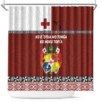 Tongan Culture Shower Curtain Ngatu Art Tattoo and Emblem of Tonga LT03 Red - Polynesian Pride