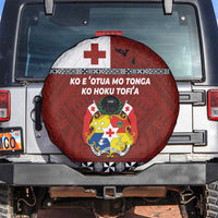 Tongan Culture Spare Tire Cover Ngatu Art Tattoo and Emblem of Tonga LT03 Red - Polynesian Pride