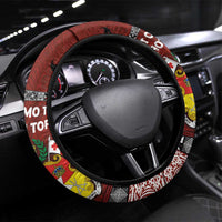 Tongan Culture Steering Wheel Cover Ngatu Art Tattoo and Emblem of Tonga LT03 Universal Fit Red - Polynesian Pride