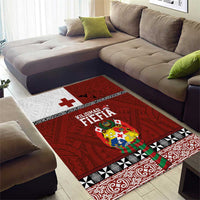 Tongan Christmas Area Rug Kilisimasi Fiefia with Ngatu Art Tattoo LT03 - Polynesian Pride