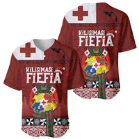 Tongan Christmas Baseball Jersey Kilisimasi Fiefia with Ngatu Art Tattoo LT03 - Polynesian Pride