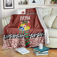 Tongan Christmas Blanket Kilisimasi Fiefia with Ngatu Art Tattoo LT03 Red - Polynesian Pride