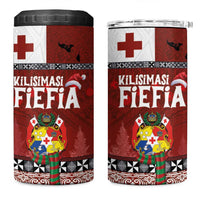 Tongan Christmas 4 in 1 Can Cooler Tumbler Kilisimasi Fiefia with Ngatu Art Tattoo LT03 One Size: 16 oz Red - Polynesian Pride