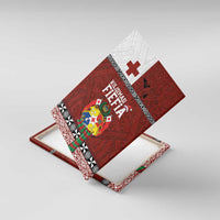 Tongan Christmas Canvas Wall Art Kilisimasi Fiefia with Ngatu Art Tattoo LT03 With Frame Red - Polynesian Pride