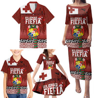 Tongan Christmas Family Matching Puletasi and Hawaiian Shirt Kilisimasi Fiefia with Ngatu Art Tattoo LT03 - Polynesian Pride