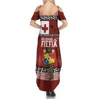 Tongan Christmas Family Matching Summer Maxi Dress and Hawaiian Shirt Kilisimasi Fiefia with Ngatu Art Tattoo LT03 - Polynesian Pride