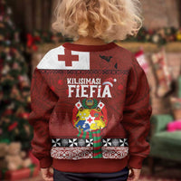 Tongan Christmas Kid Ugly Christmas Sweater Kilisimasi Fiefia with Ngatu Art Tattoo LT03 - Polynesian Pride