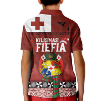 Tongan Christmas Kid Polo Shirt Kilisimasi Fiefia with Ngatu Art Tattoo LT03 - Polynesian Pride