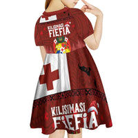 Tongan Christmas Kid Short Sleeve Dress Kilisimasi Fiefia with Ngatu Art Tattoo LT03 - Polynesian Pride