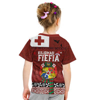 Tongan Christmas Kid T Shirt Kilisimasi Fiefia with Ngatu Art Tattoo LT03 - Polynesian Pride