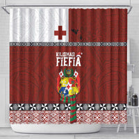 Tongan Christmas Shower Curtain Kilisimasi Fiefia with Ngatu Art Tattoo LT03 - Polynesian Pride