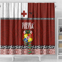 Tongan Christmas Shower Curtain Kilisimasi Fiefia with Ngatu Art Tattoo LT03 - Polynesian Pride