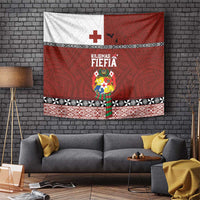 Tongan Christmas Tapestry Kilisimasi Fiefia with Ngatu Art Tattoo LT03 Red - Polynesian Pride