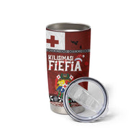 Tongan Christmas Tumbler Cup Kilisimasi Fiefia with Ngatu Art Tattoo LT03 - Polynesian Pride
