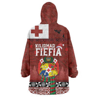 Tongan Christmas Wearable Blanket Hoodie Kilisimasi Fiefia with Ngatu Art Tattoo LT03 - Polynesian Pride