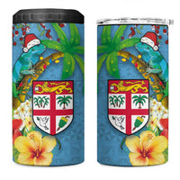 Fijians Iguana Tagimoucia Christmas 4 in 1 Can Cooler Tumbler Christmas Palm Tree and Hibiscus LT03 One Size: 16 oz Blue - Polynesian Pride