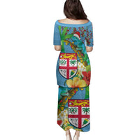 Fijians Iguana Tagimoucia Christmas Family Matching Puletasi and Hawaiian Shirt Christmas Palm Tree and Hibiscus LT03 - Polynesian Pride