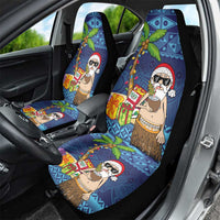 The Funny Santa Wears Sulu Christmas Car Seat Cover Fijian Christmas Palm Tree With Masi Art Tattoo LT03 - Polynesian Pride