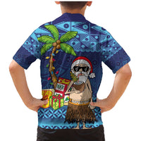 The Funny Santa Wears Sulu Christmas Family Matching Mermaid Dress and Hawaiian Shirt Fijian Christmas Palm Tree With Masi Art Tattoo LT03 - Polynesian Pride