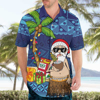The Funny Santa Wears Sulu Christmas Hawaiian Shirt Fijian Christmas Palm Tree With Masi Art Tattoo LT03 - Polynesian Pride