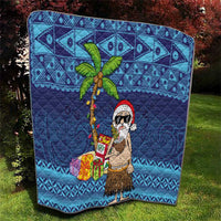 The Funny Santa Wears Sulu Christmas Quilt Fijian Christmas Palm Tree With Masi Art Tattoo LT03 - Polynesian Pride