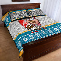 Custom Hawaii Mele Kalikimaka Quilt Bed Set Funny Santa and Coconut Mix Kakau Pattern LT03 - Polynesian Pride