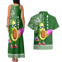 Hawaii Couples Matching Tank Maxi Dress and Hawaiian Shirt Aloha Funny Avocado Mix Kakau Hawaiian Tribal LT03 - Polynesian Pride