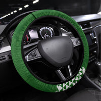 Aloha Avocado Funny Fruits Steering Wheel Cover Mix Hawaiian Kakau Tribal LT03 Universal Fit Green - Polynesian Pride