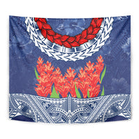 Samoan Tapa Tapestry Ula Fala and Teuila Flower LT03 - Polynesian Pride