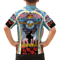 Royal New Zealand Air Force ANZAC Day Family Matching Short Sleeve Bodycon Dress and Hawaiian Shirt Te Tauaarangi o Aotearoa LT03 - Polynesian Pride