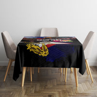 Personalised United States and American Samoa Tablecloth Bald Eagle Rose and Hibiscus Flower