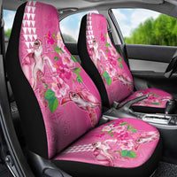 Hawaii Aloha Turtle Hibiscus and Leaves Car Seat Cover with Polynesian and Kakau Tattoos Rose Color LT03 - Polynesian Pride