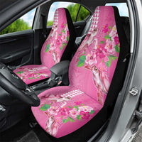 Hawaii Aloha Turtle Hibiscus and Leaves Car Seat Cover with Polynesian and Kakau Tattoos Rose Color LT03 - Polynesian Pride